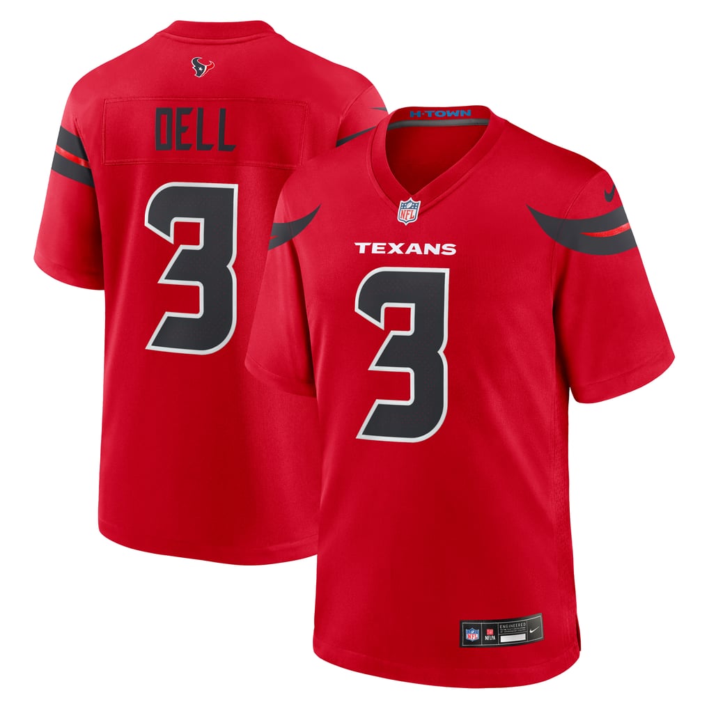 Men's Houston Texans Tank Dell Red Alternate Game Jersey