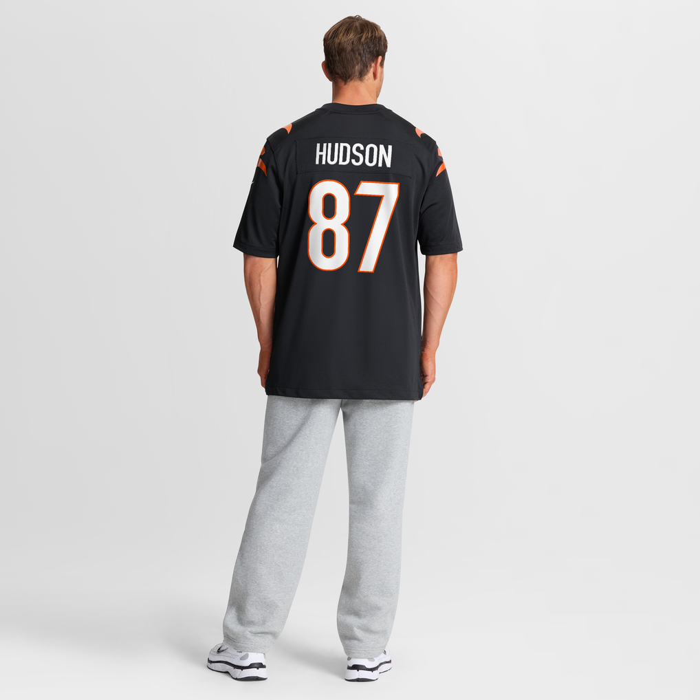 Men's Cincinnati Bengals Tanner Hudson Black Home Game Player Jersey