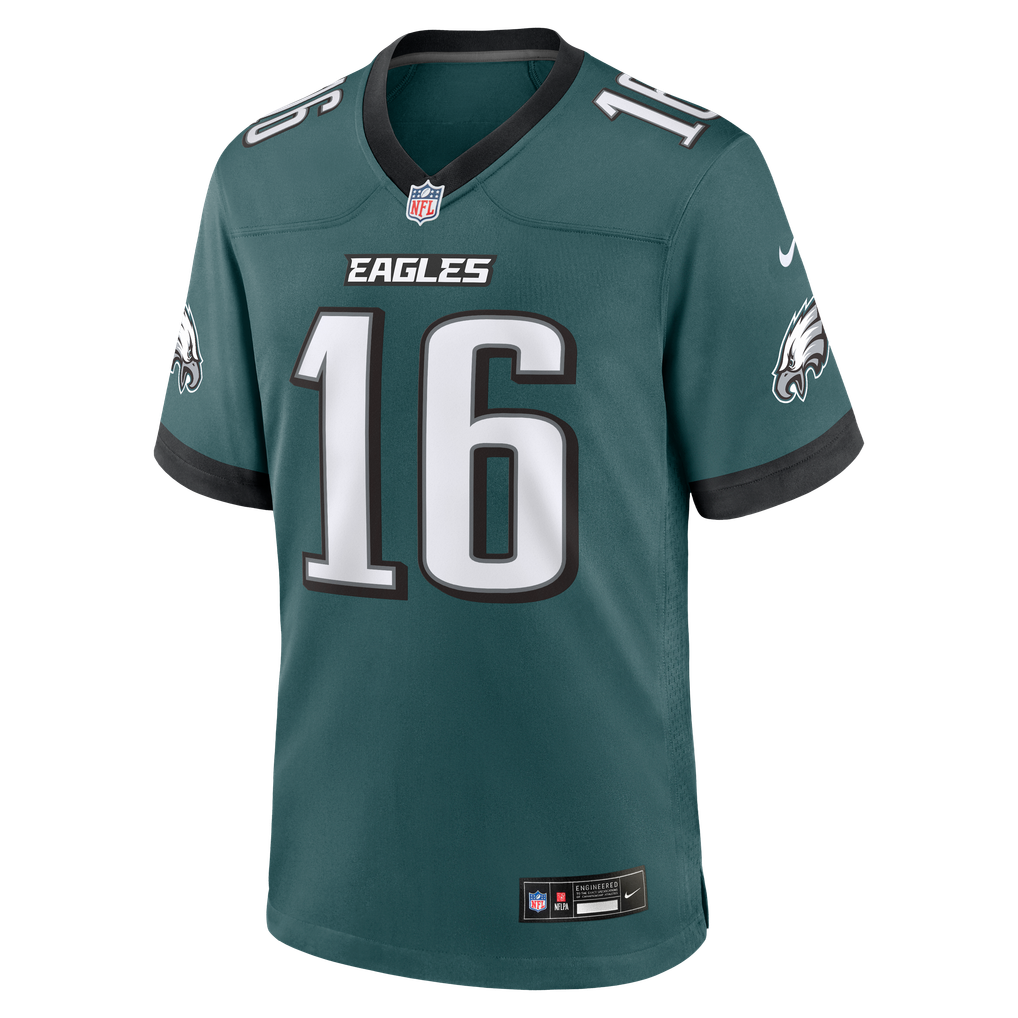 Men's Philadelphia Eagles Tanner McKee Midnight Green Team Game Jersey