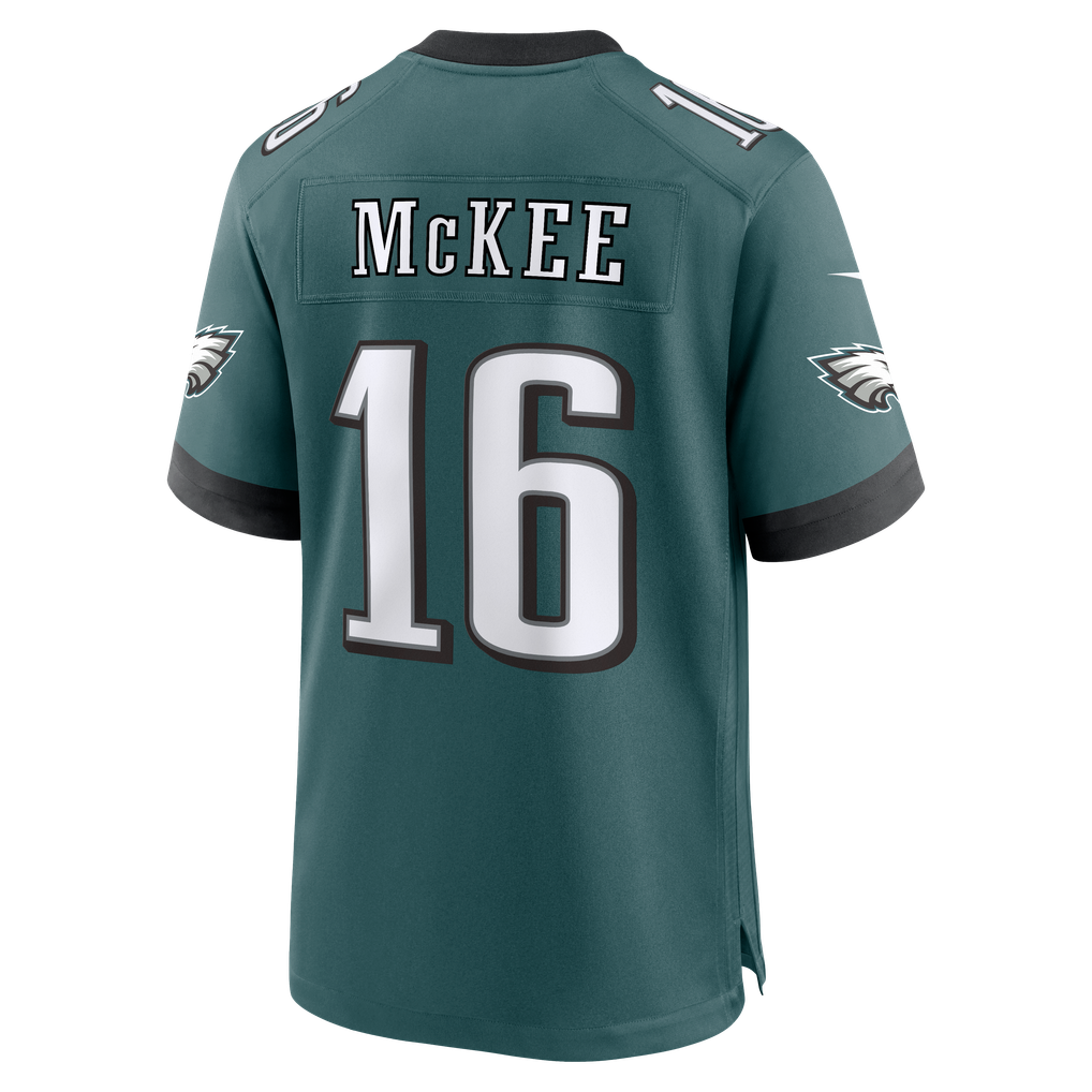 Men's Philadelphia Eagles Tanner McKee Midnight Green Team Game Jersey