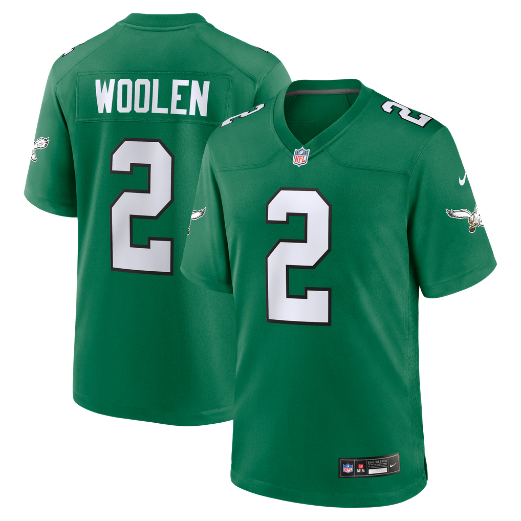 Men's Philadelphia Eagles Tariq Woolen Kelly Green Alternate Game Jersey