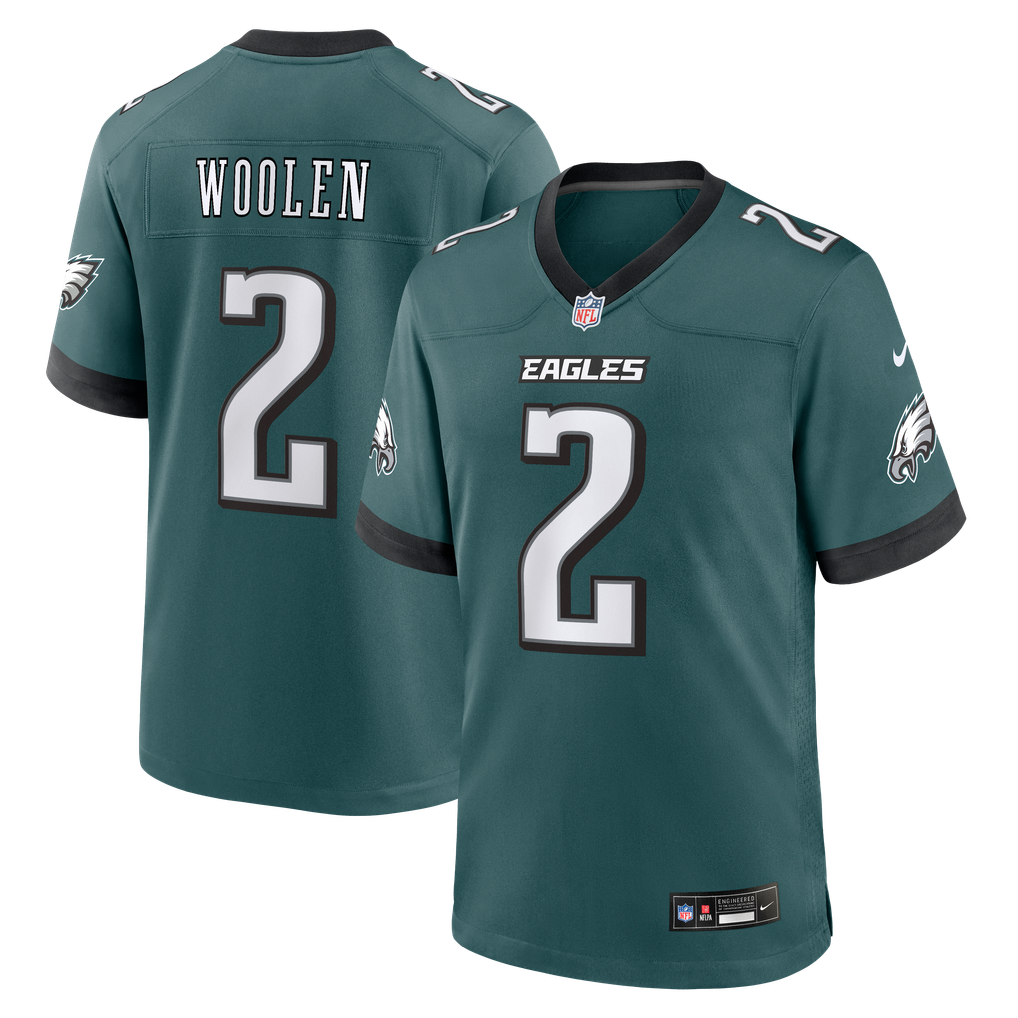 Men's Philadelphia Eagles Tariq Woolen Midnight Green Team Game Jersey