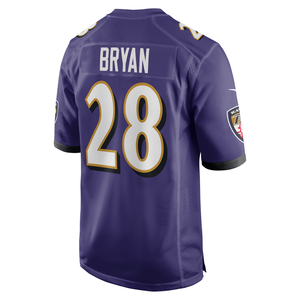 Men's Baltimore Ravens Taven Bryan Purple Team Game Jersey