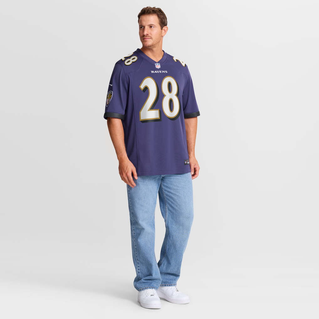 Men's Baltimore Ravens Taven Bryan Purple Team Game Jersey