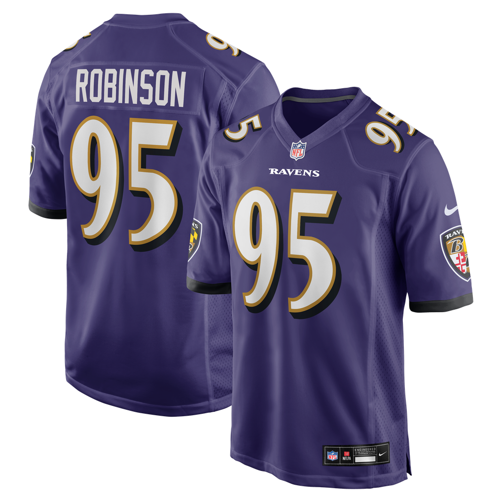 Men's Baltimore Ravens Tavius Robinson Purple Team Game Jersey