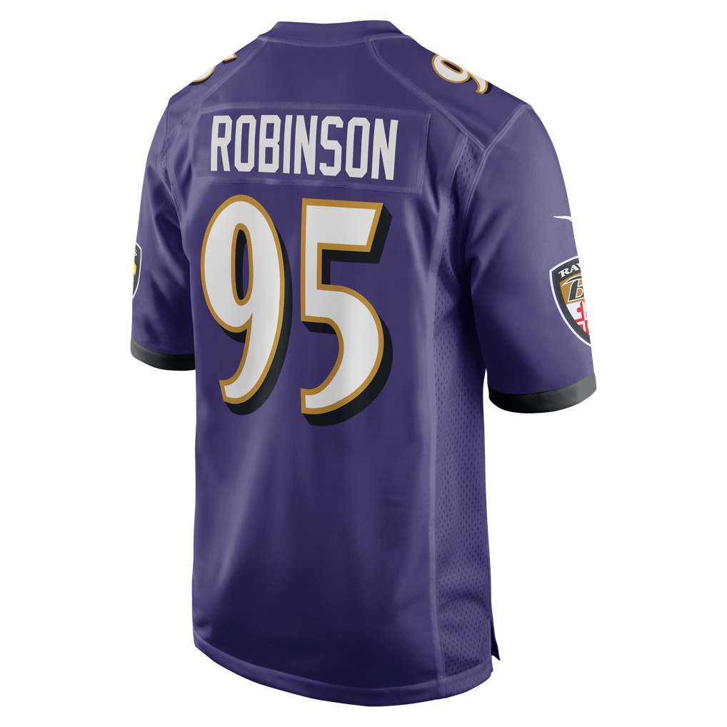 Men's Baltimore Ravens Tavius Robinson Purple Team Game Jersey