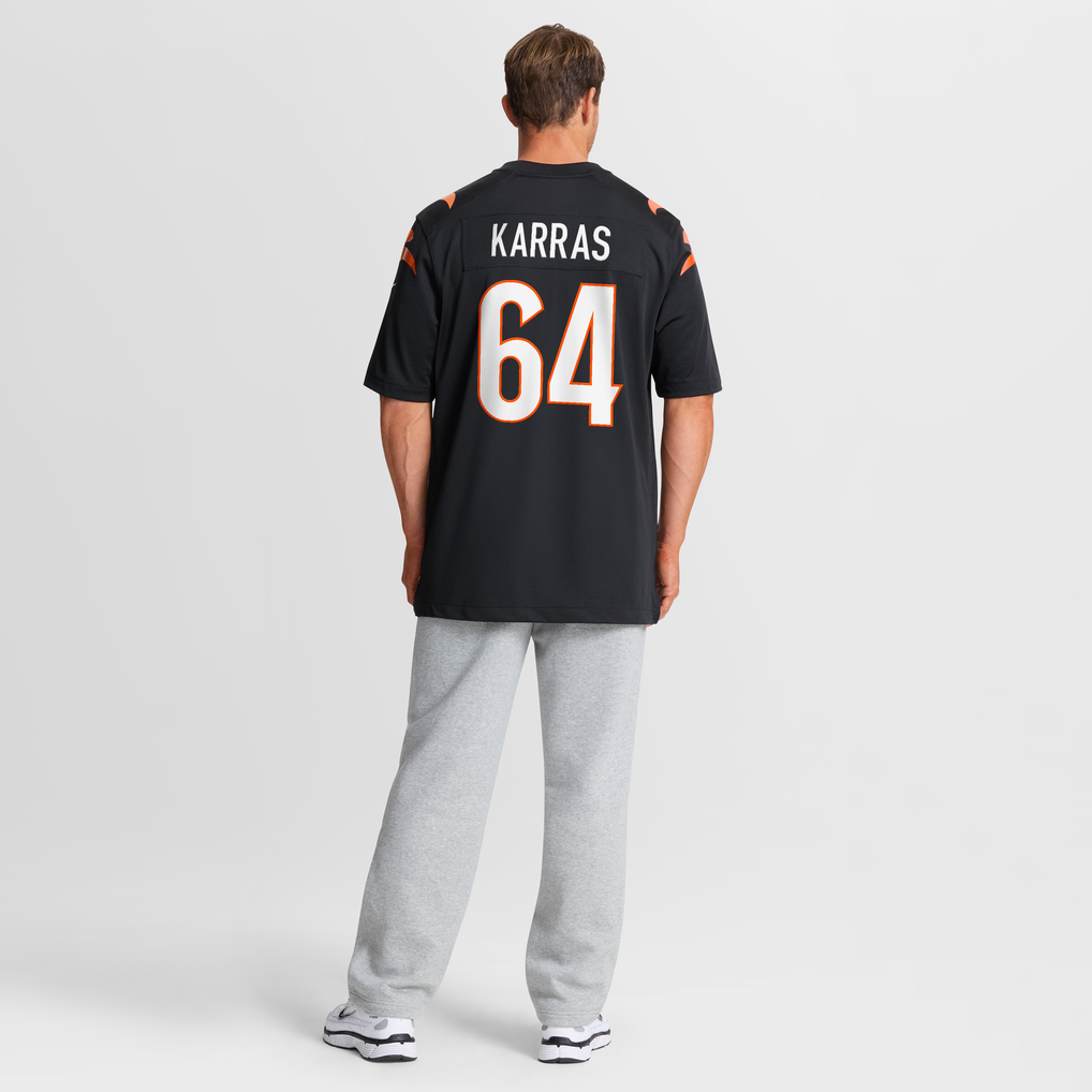 Men's Cincinnati Bengals Ted Karras Black Game Player Jersey