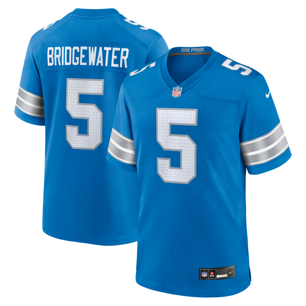 Men's Detroit Lions Teddy Bridgewater Blue Team Game Jersey