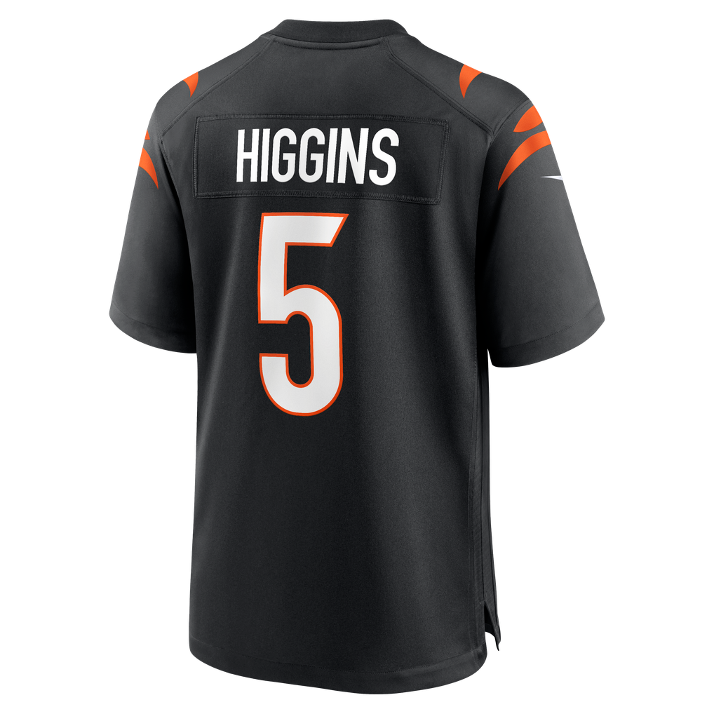 Men's Cincinnati Bengals Tee Higgins Black Game Player Jersey