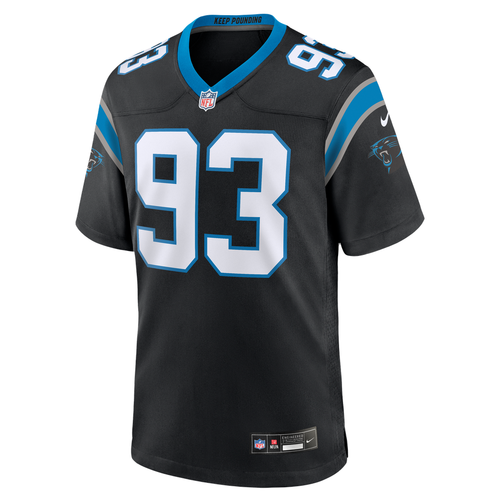 Men's Carolina Panthers TeRah Edwards Black Team Game Jersey