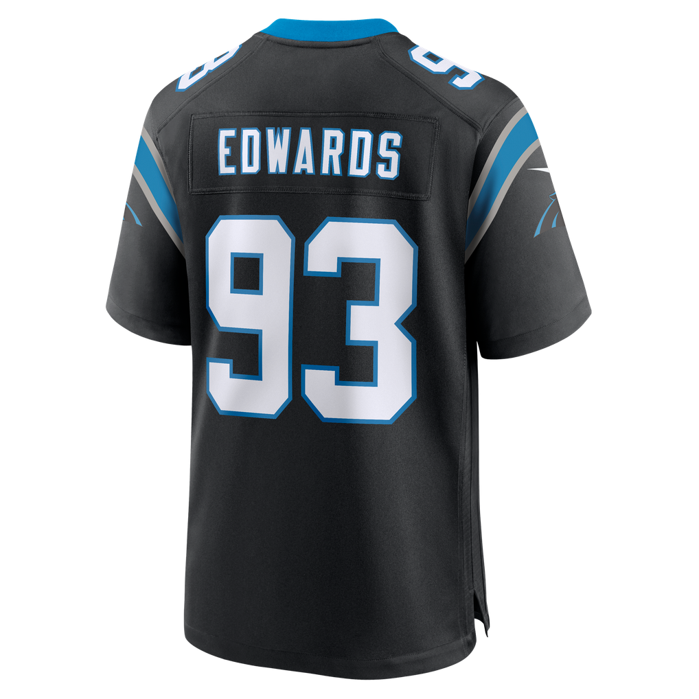 Men's Carolina Panthers TeRah Edwards Black Team Game Jersey