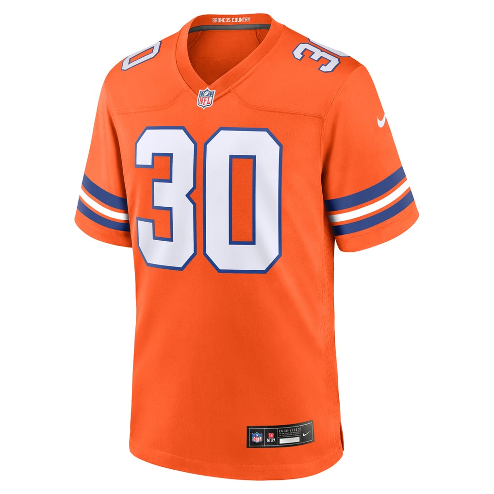 Men's Denver Broncos Terrell Davis Orange Retired Player Alternate Game Jersey