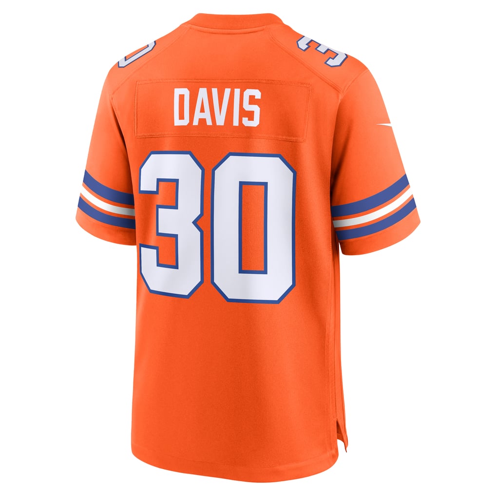 Men's Denver Broncos Terrell Davis Orange Retired Player Alternate Game Jersey