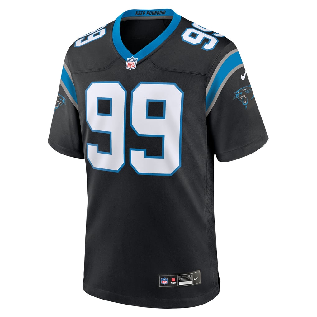 Men's Carolina Panthers Tershawn Wharton Black Team Game Jersey