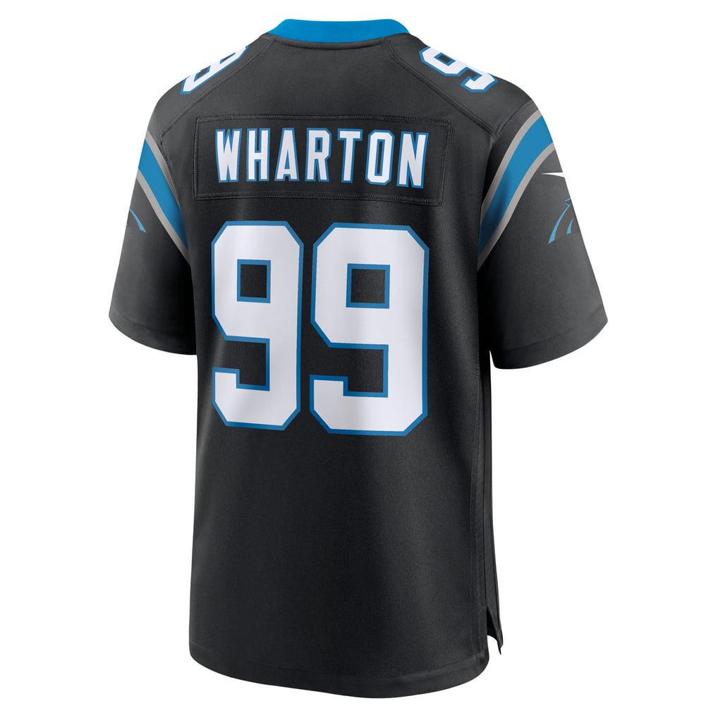 Men's Carolina Panthers Tershawn Wharton Black Team Game Jersey