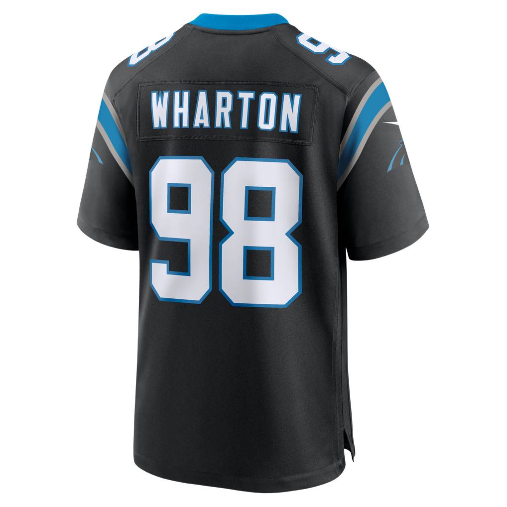 Men's Carolina Panthers Tershawn Wharton Black Team Game Jersey