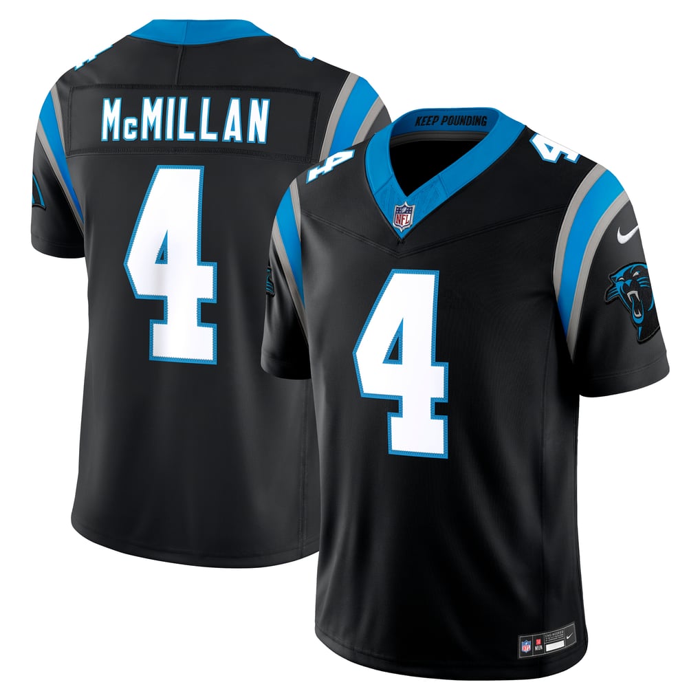 Men's Carolina Panthers Tetairoa McMillan Black Team Vapor F.U.S.E. Stitched Limited Jersey