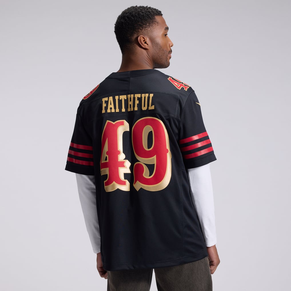 Men's San Francisco 49ers The Faithful Black Rivalries Collection Stitched Limited Jersey