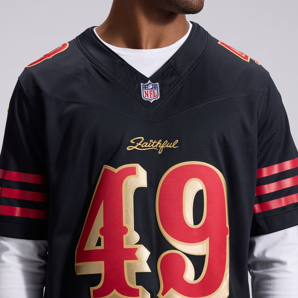 Men's San Francisco 49ers The Faithful Black Rivalries Collection Stitched Limited Jersey