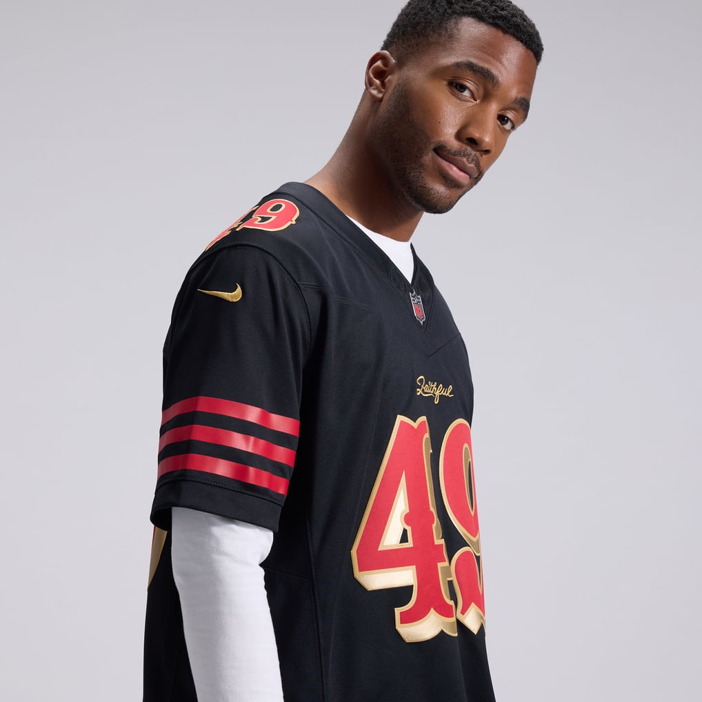 Men's San Francisco 49ers The Faithful Black Rivalries Collection Stitched Limited Jersey