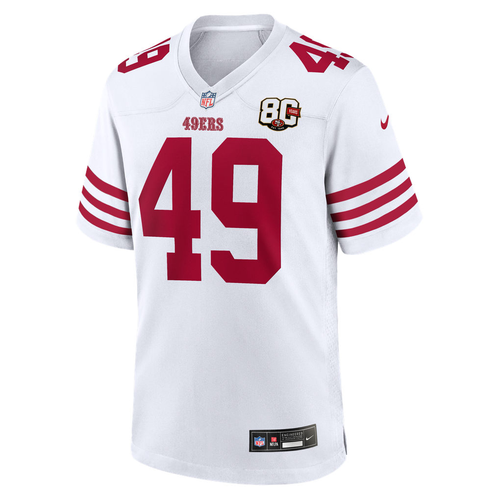 Men's San Francisco 49ers The Faithful White 80th Anniversary Game Jersey