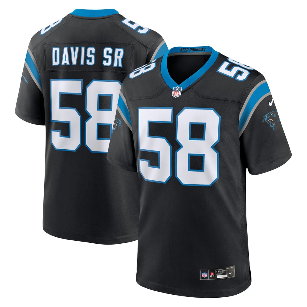 Men's Carolina Panthers Thomas Davis Sr. Black Team Retired Game Jersey