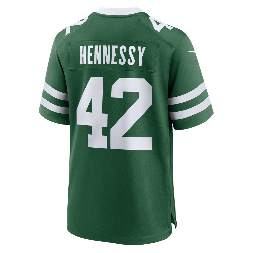 Men's New York Jets Thomas Hennessy Legacy Green Team Game Jersey