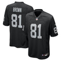 Men's Las Vegas Raiders Tim Brown Black Game Retired Player Jersey