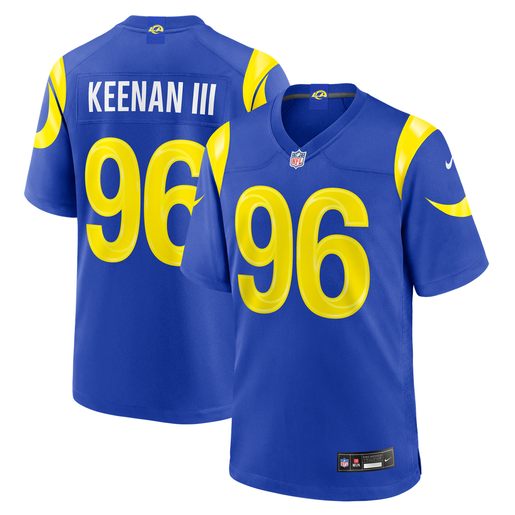 Men's Los Angeles Rams Tim Keenan III Royal Team Game Jersey