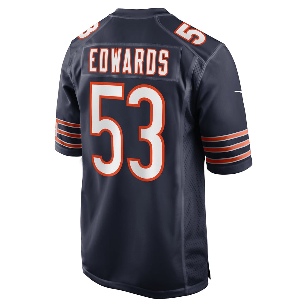 Men's Chicago Bears TJ Edwards Navy Game Player Jersey