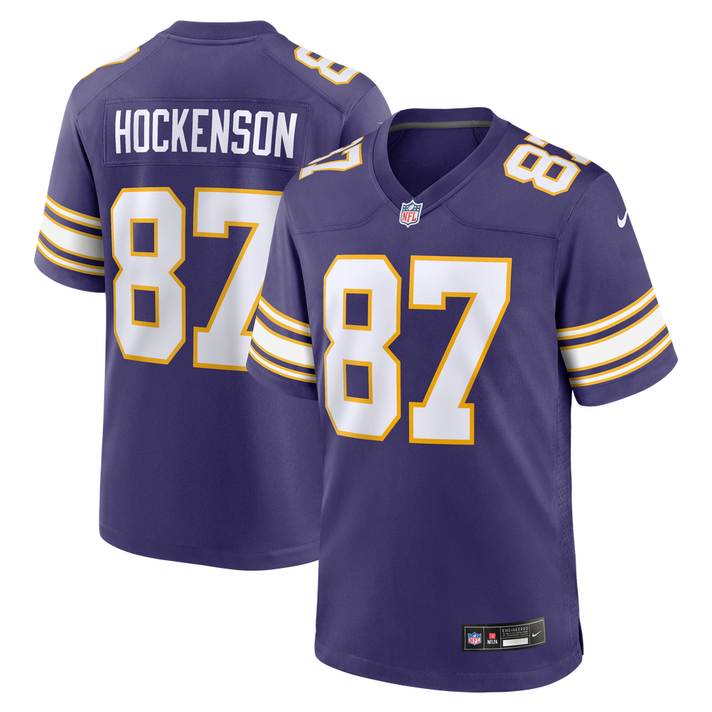 Men's Minnesota Vikings T.J. Hockenson Purple Classic Player Game Jersey