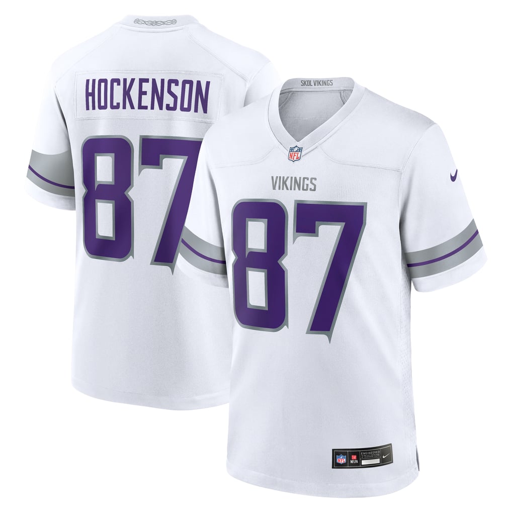 Men's Minnesota Vikings T.J. Hockenson White Alternate Game Player Jersey