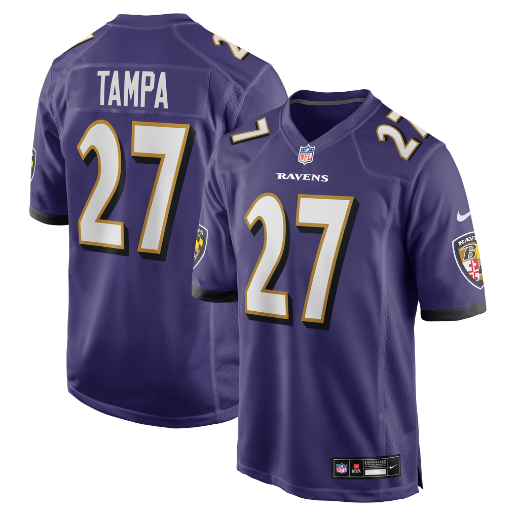 Men's Baltimore Ravens T.J. Tampa Purple Team Game Jersey