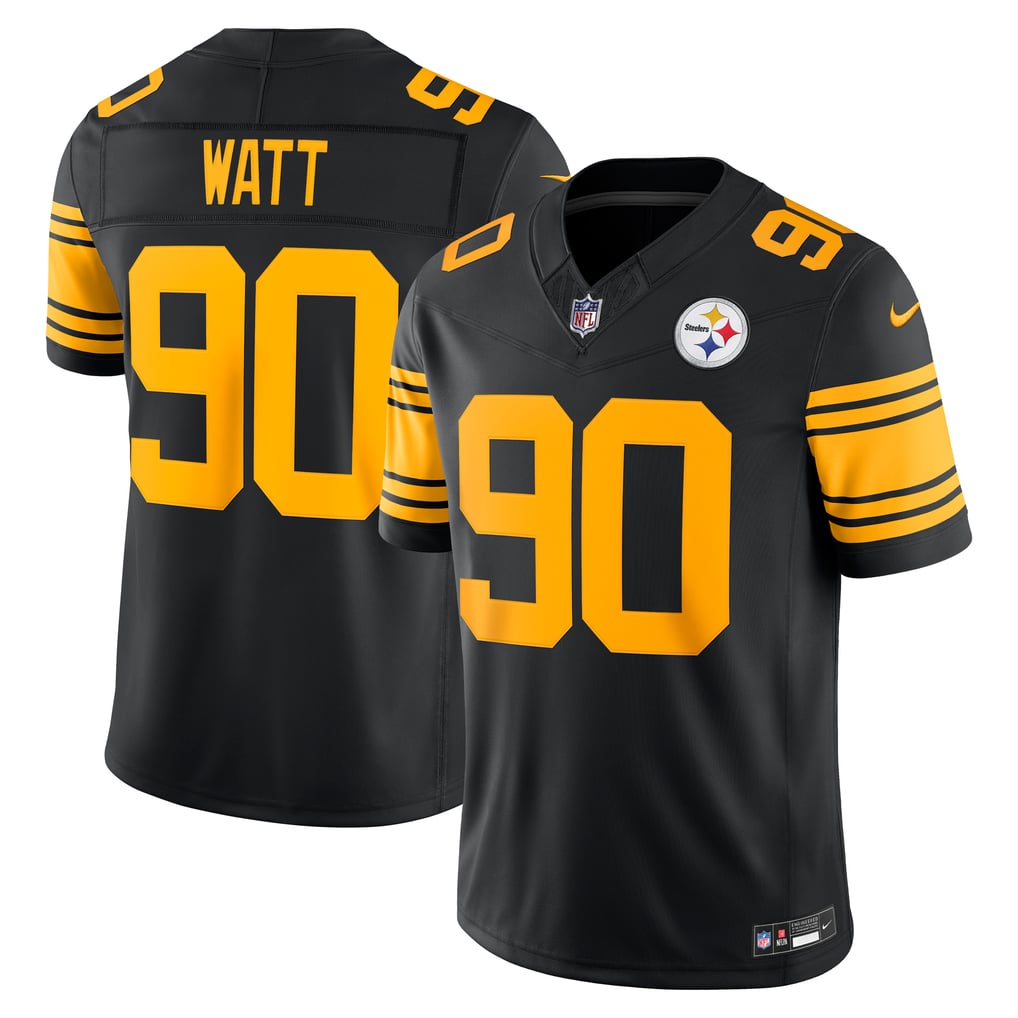 Men's Pittsburgh Steelers T.J. Watt Black Alternate Vapor F.U.S.E. Stitched Limited Jersey