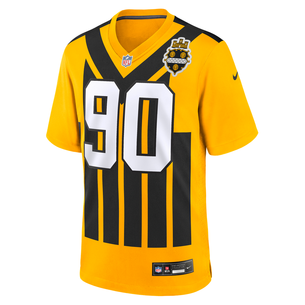 Men's Pittsburgh Steelers T.J. Watt Gold Alternate 1933 Throwback Game Jersey
