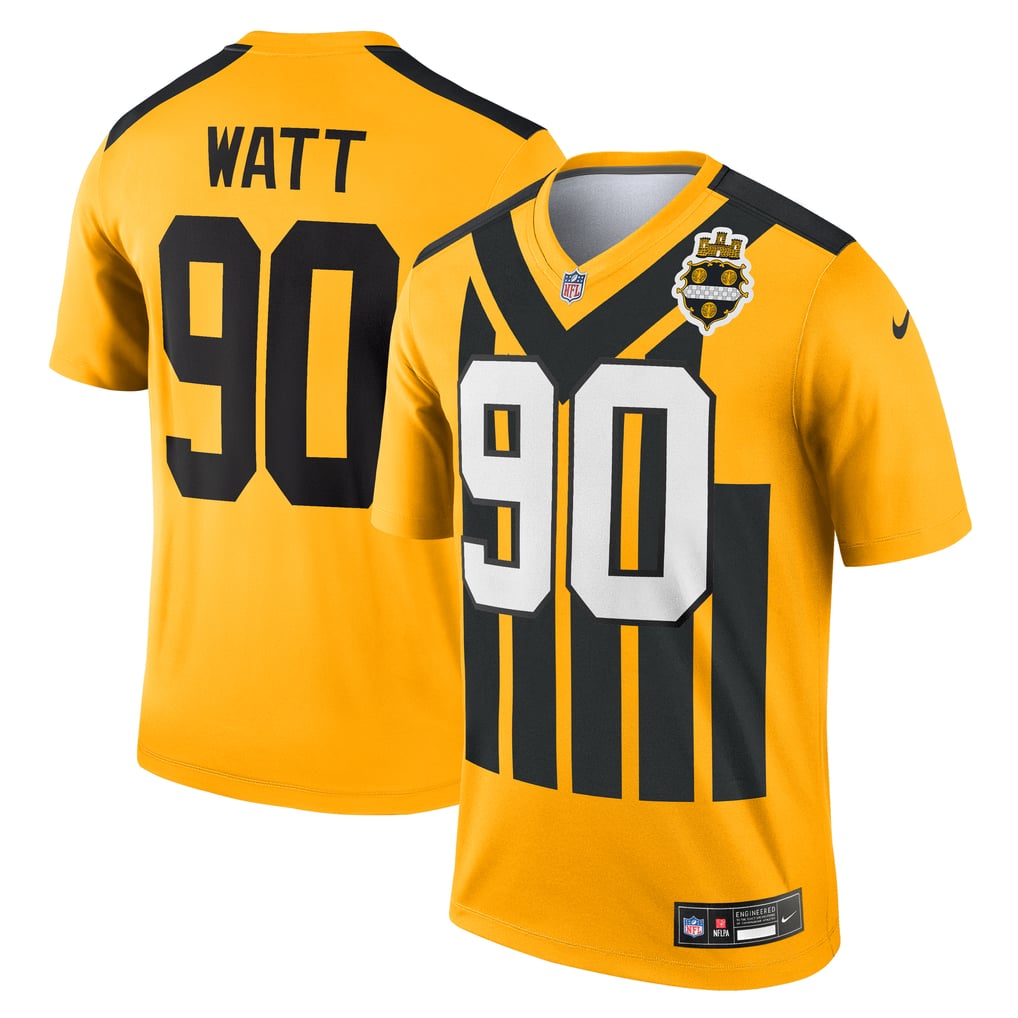 Men's Pittsburgh Steelers T.J. Watt Gold Alternate 1933 Throwback Legend Player Performance Top