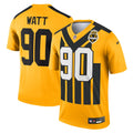 Men's Pittsburgh Steelers T.J. Watt Gold Alternate 1933 Throwback Legend Player Performance Top