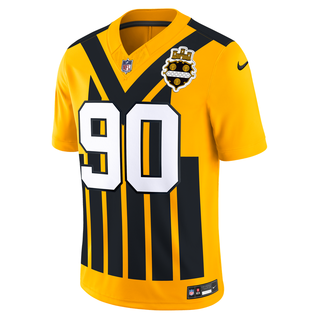 Men's Pittsburgh Steelers T.J. Watt Gold Alternate Vapor F.U.S.E. Stitched Limited Jersey