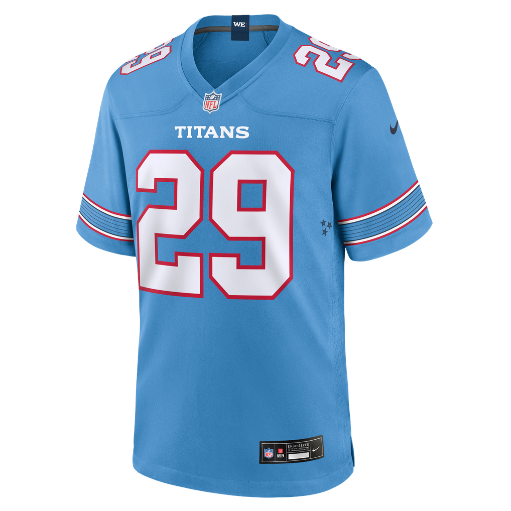 Men's Tennessee Titans Tony Adams Light Blue Team Game Jersey