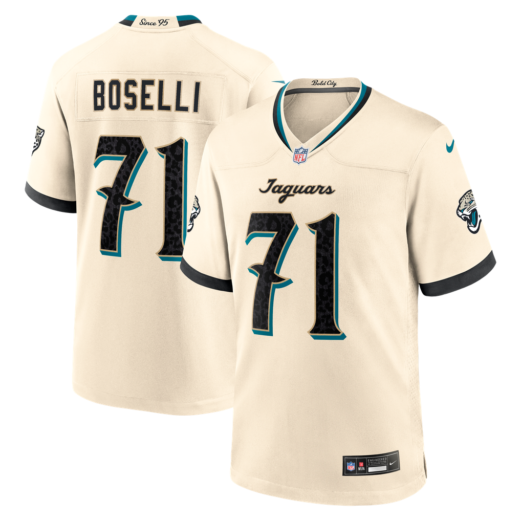 Men's Jacksonville Jaguars Tony Boselli Natural 2026 Rivalries Collection Game Jersey