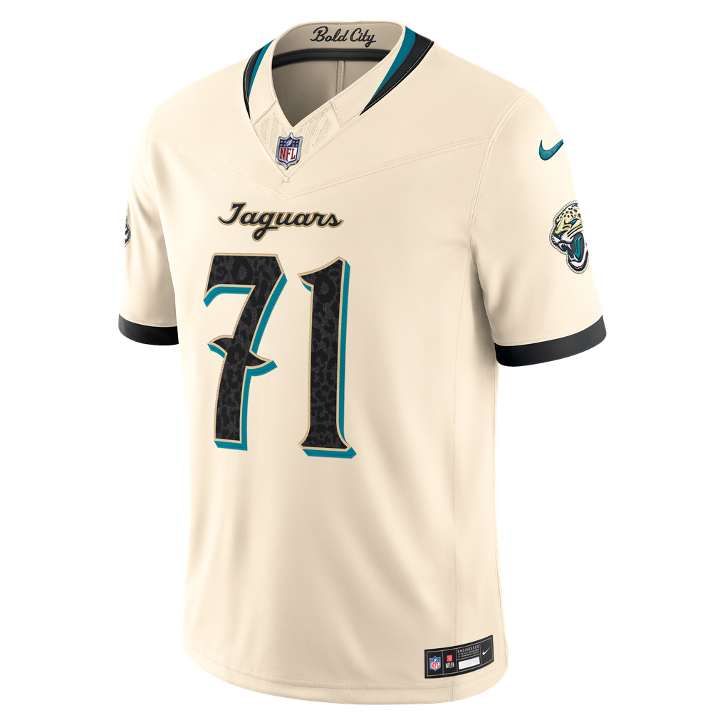 Men's Jacksonville Jaguars Tony Boselli Natural 2026 Rivalries Collection Stitched Limited Jersey
