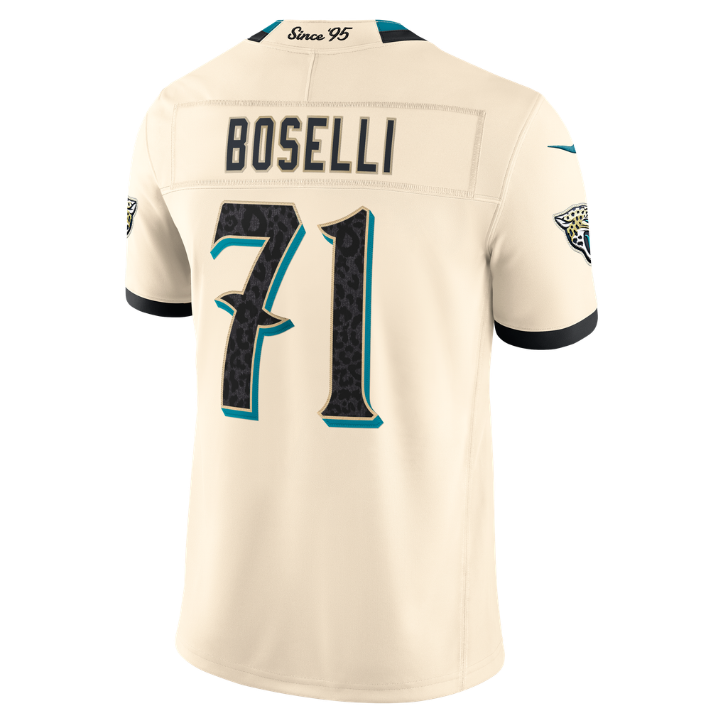 Men's Jacksonville Jaguars Tony Boselli Natural 2026 Rivalries Collection Stitched Limited Jersey