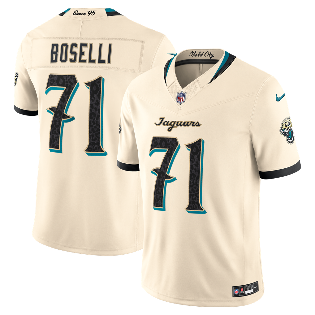 Men's Jacksonville Jaguars Tony Boselli Natural 2026 Rivalries Collection Stitched Limited Jersey