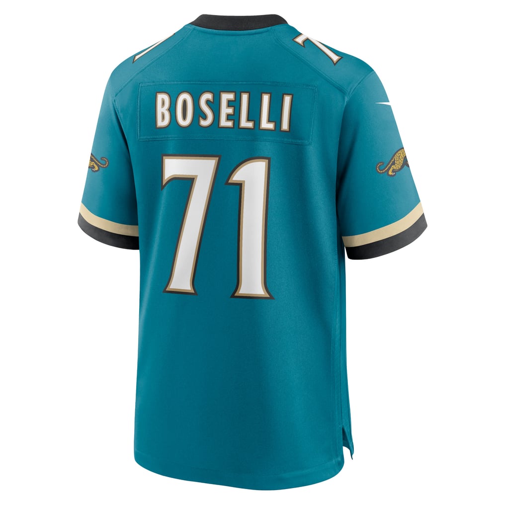 Men's Jacksonville Jaguars Tony Boselli Teal Prowler Throwback Retired Player Game Jersey