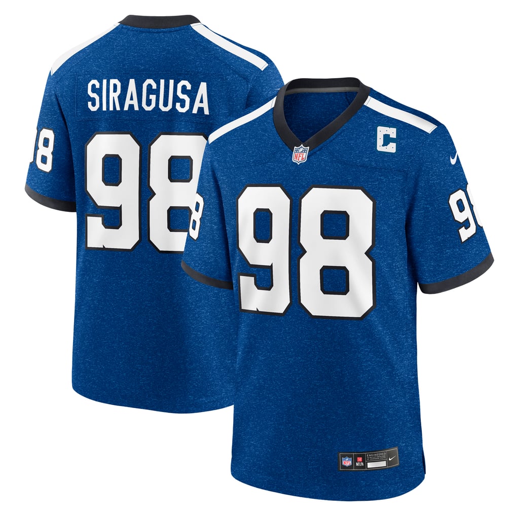 Men's Indianapolis Colts Tony Siragusa Blue Retired Player Alternate Game Jersey