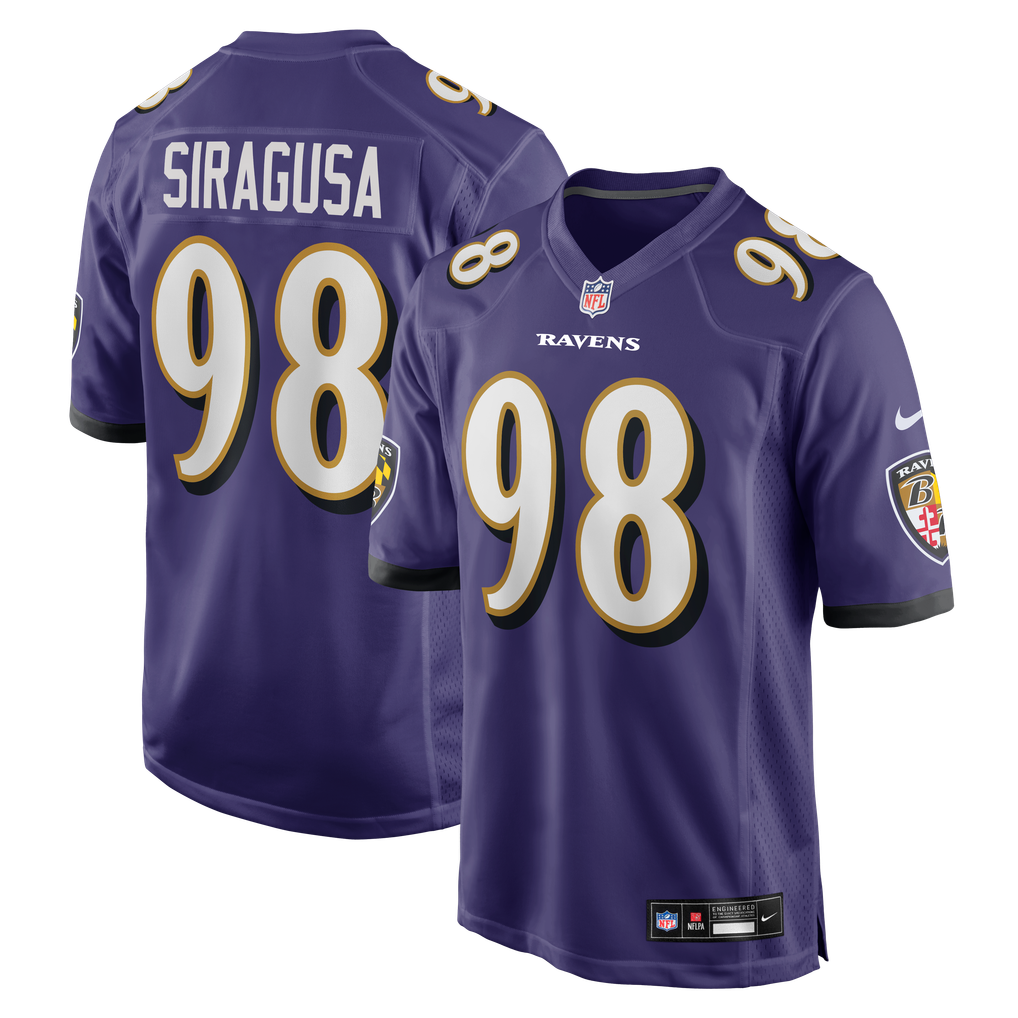 Men's Baltimore Ravens Tony Siragusa Purple Game Retired Player Jersey