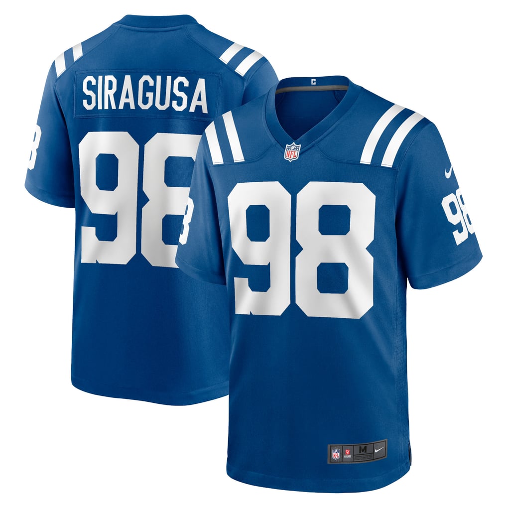 Men's Indianapolis Colts Tony Siragusa Royal Game Retired Player Jersey