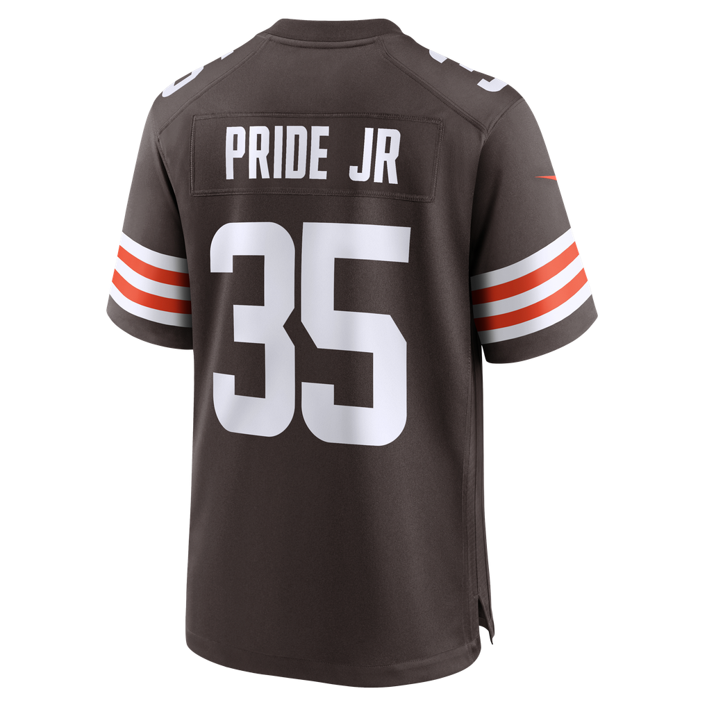 Men's Cleveland Browns Toriano Pride Jr. Brown Team Game Jersey