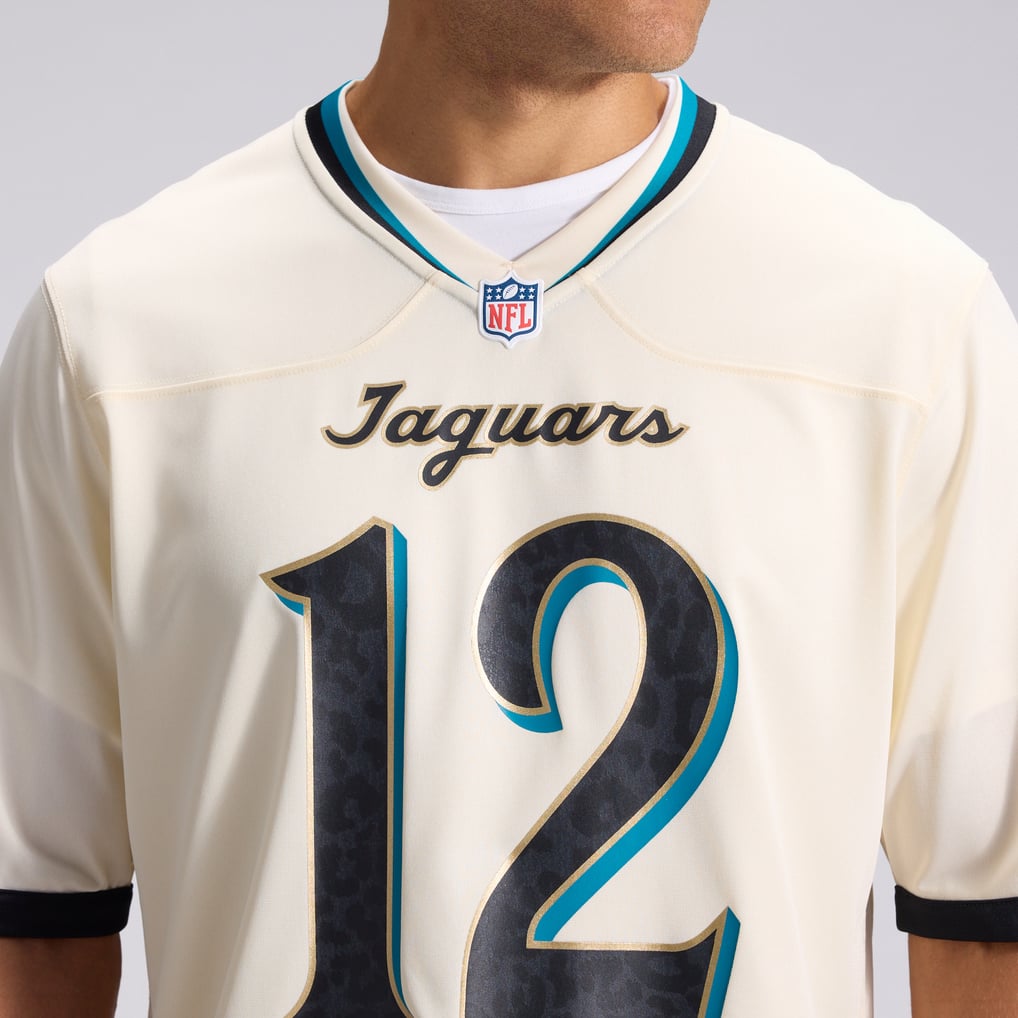 Men's Jacksonville Jaguars Travis Hunter Natural 2026 Rivalries Collection Game Jersey