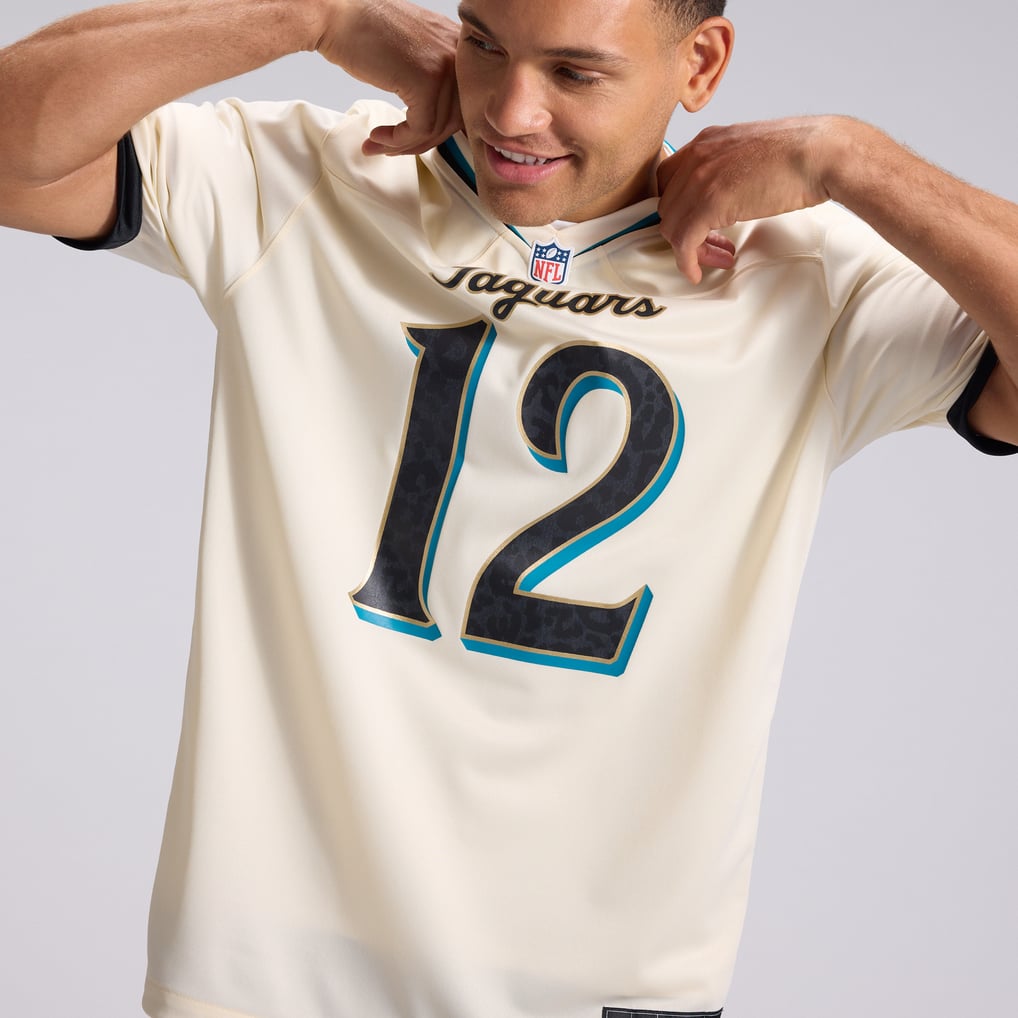 Men's Jacksonville Jaguars Travis Hunter Natural 2026 Rivalries Collection Game Jersey